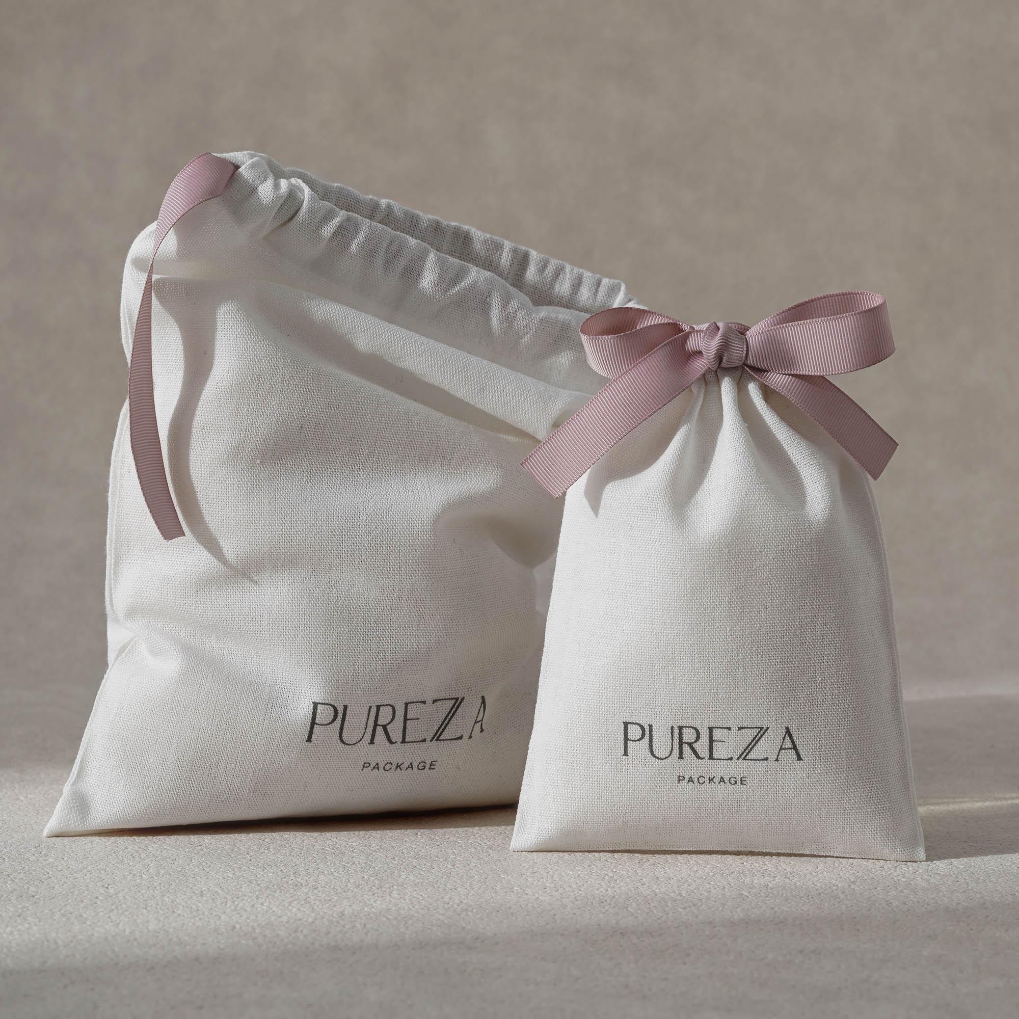 コットン巾着袋 エコフレンドリー 再利用可能ポーチ サテンリ - Luxury Skincare Packaging のレビューと価格
